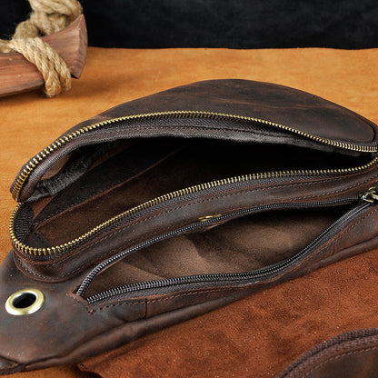 Vintage Leather Small Crossbody Sling Bag