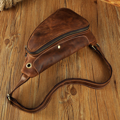 Vintage Leather Small Crossbody Sling Bag