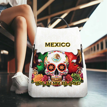 MEXICO. IT'S IN MY BLOOD - Personalized Custom Leather BackPack - ME047_BP