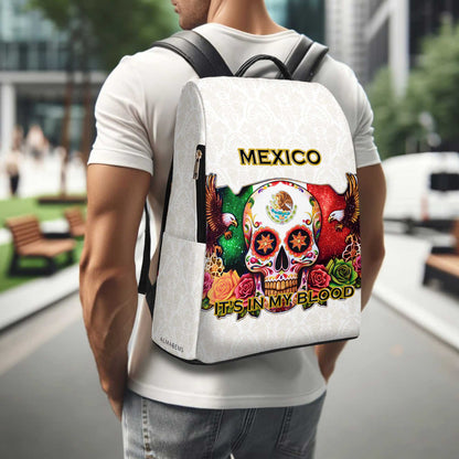 MEXICO. IT'S IN MY BLOOD - Personalized Custom Leather BackPack - ME047_BP