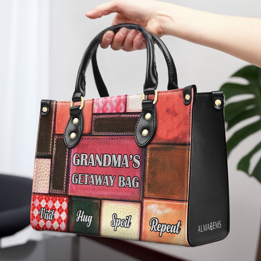 Grandma's Getaway Bag - Personalized Custom Leather Handbag - MM02