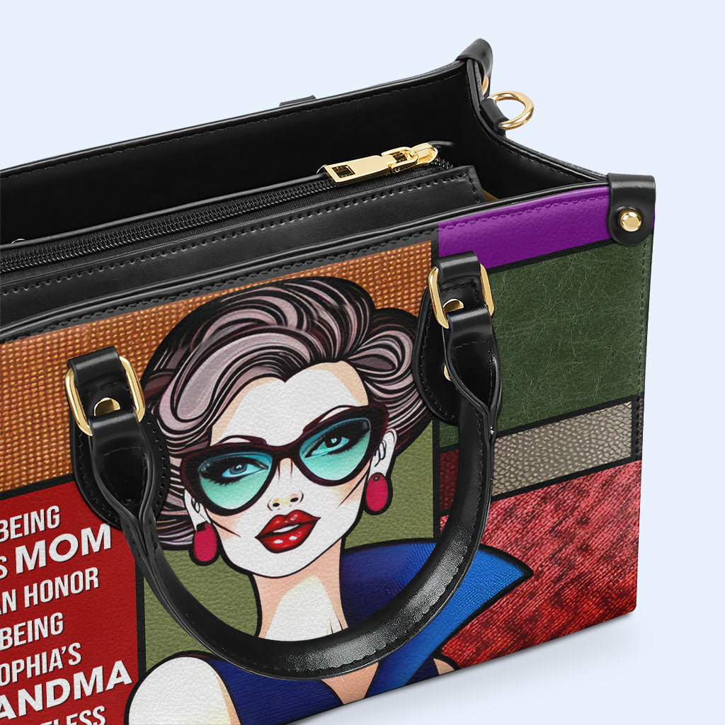 Being Grandma Is Priceless - Personalized Custom Leather Handbag - MM16