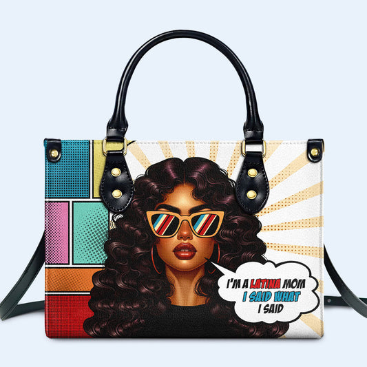 Latina Mom - Personalized Custom Leather Handbag - MM20