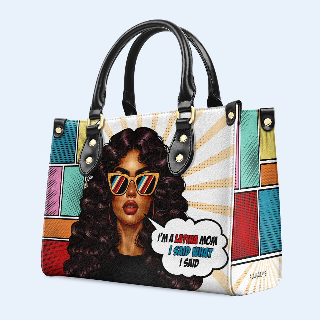 Latina Mom - Personalized Custom Leather Handbag - MM20