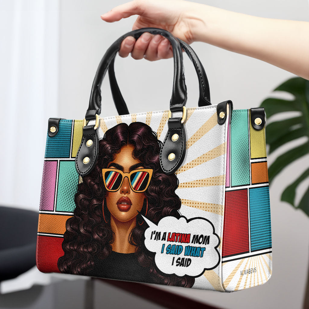 Latina Mom - Personalized Custom Leather Handbag - MM20