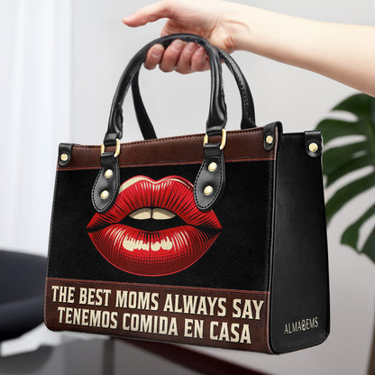 The Best Moms - Personalized Custom Leather Handbag - MM31