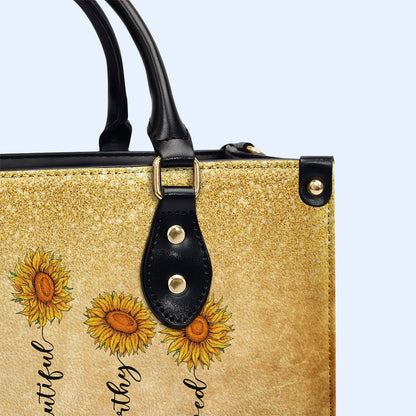 Mom's Sunflowers - Personalized Custom Leather Handbag - MM48