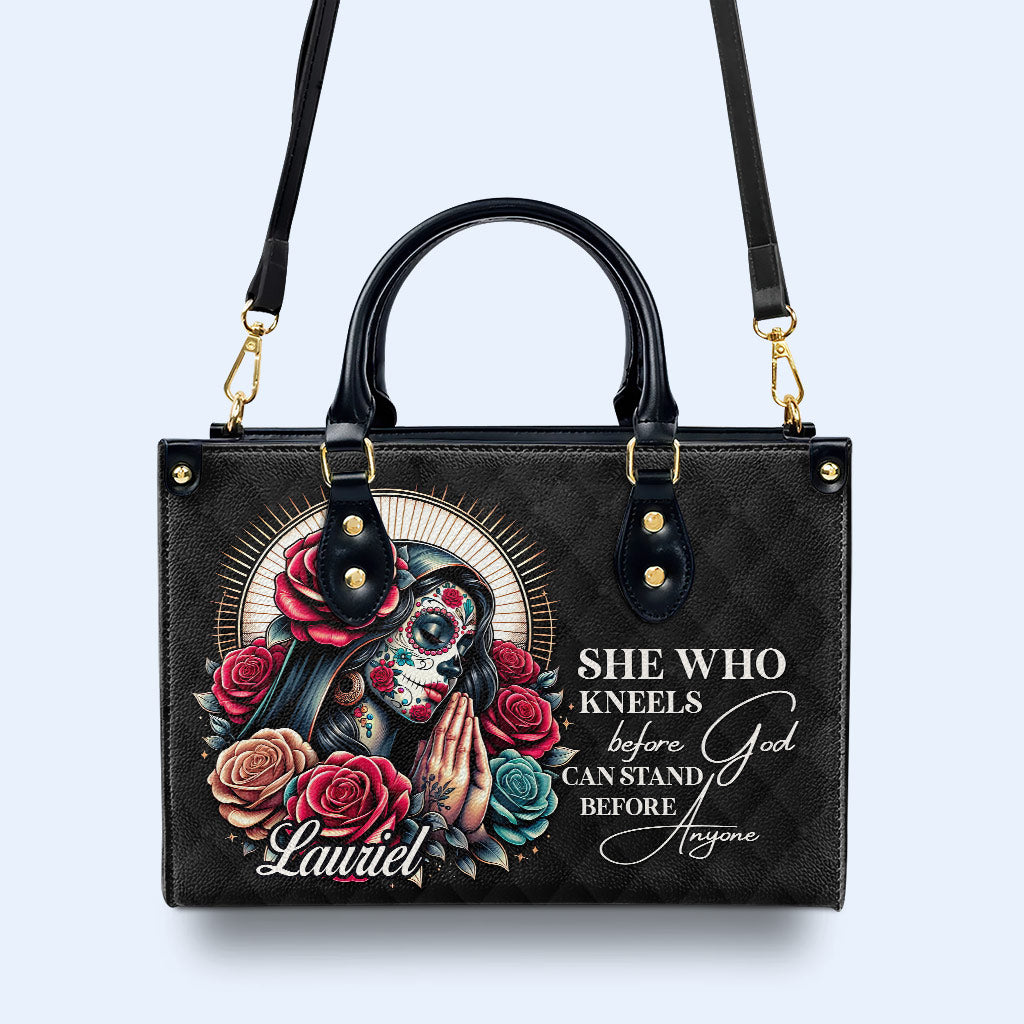 She Who Kneels Before God - Personalized Custom Leather Handbag - MX11