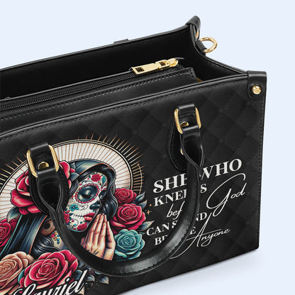 She Who Kneels Before God - Personalized Custom Leather Handbag - MX11