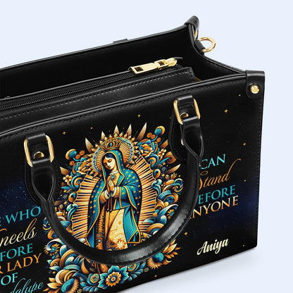 She Who Kneels Before Our Lady Of Guadalupe - Personalized Custom Leather Handbag - MX17