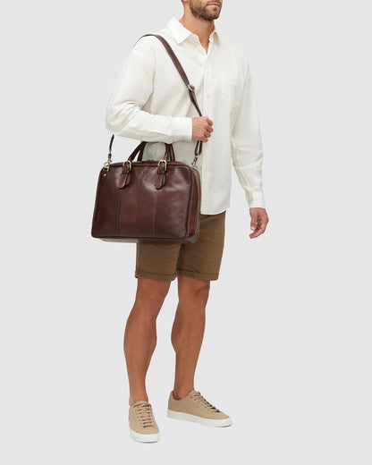 Madrid Matt Chocolate - Leather Briefcase