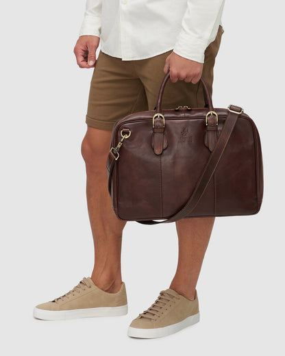 Madrid Matt Chocolate - Leather Briefcase