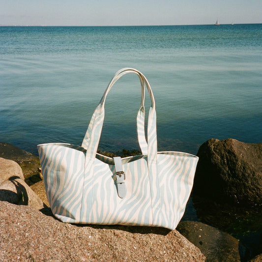 Maxi Shopper Recycelter Canvas Zeb Blau m. Antiksilber