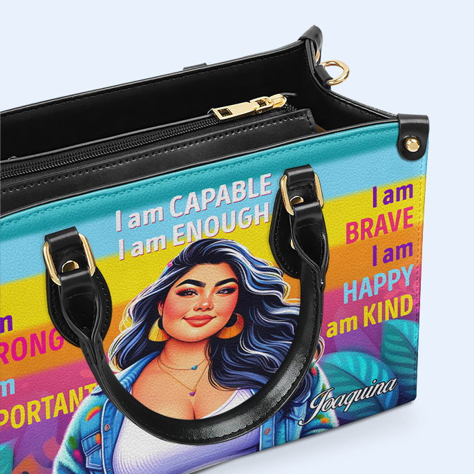 I Am Capable - Personalized Custom Leather Handbag - PG02