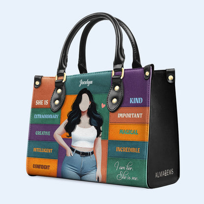 She Is - Personalized Custom Leather Handbag - PG03