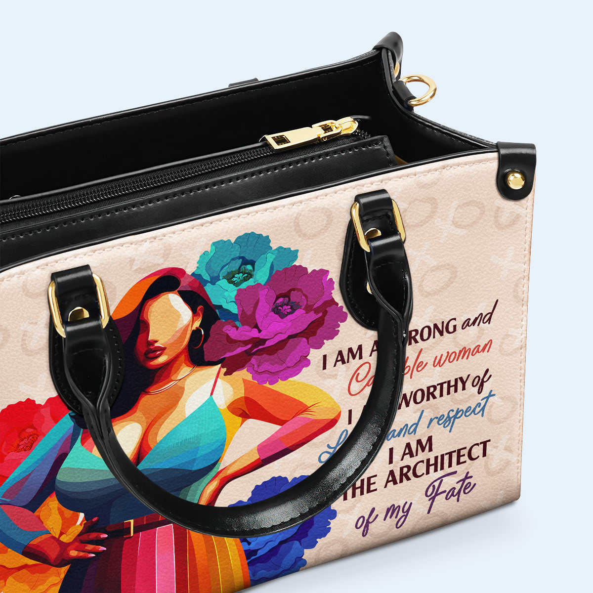 I Am Strong And Capable Woman - Personalized Custom Leather Handbag - PG04