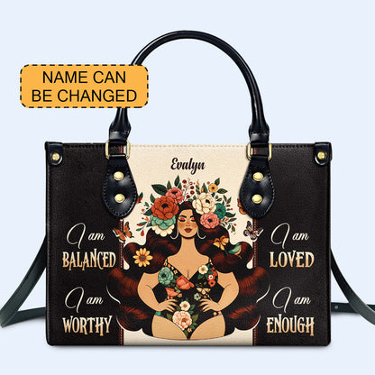 I Am Balanced - Personalized Custom Leather Handbag - PG07