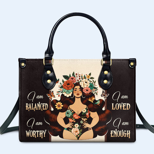 I Am Balanced - Personalized Custom Leather Handbag - PG07