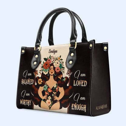 I Am Balanced - Personalized Custom Leather Handbag - PG07