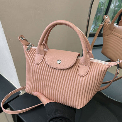 Top Handle Pleated Tote