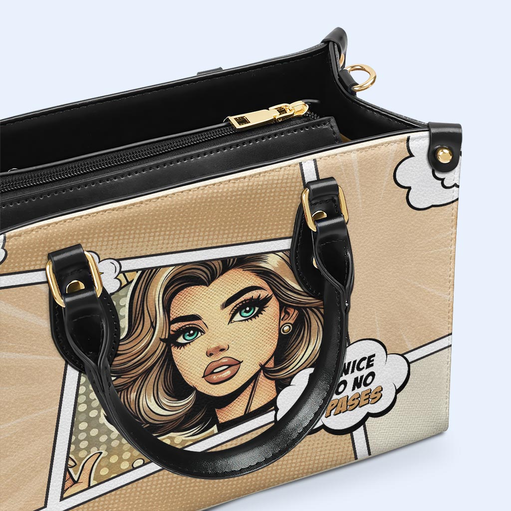 I'm Nice Pero No Te Pases  - Personalized Custom Leather Handbag - QCUS009_HB