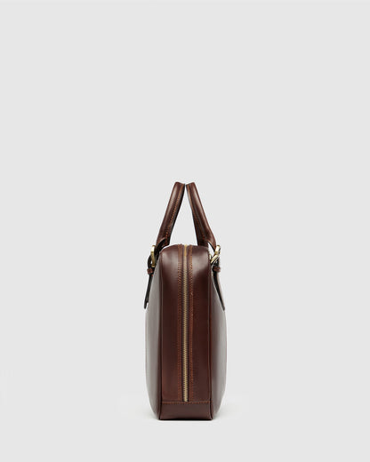 Madrid Matt Chocolate - Leather Briefcase