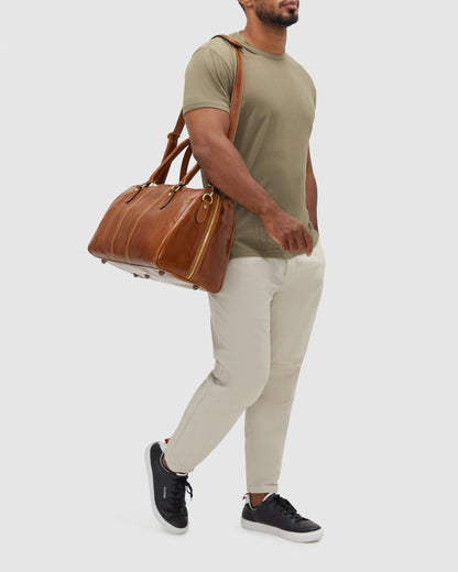 Albertis Piccolo Tan - Leather Duffle Bag