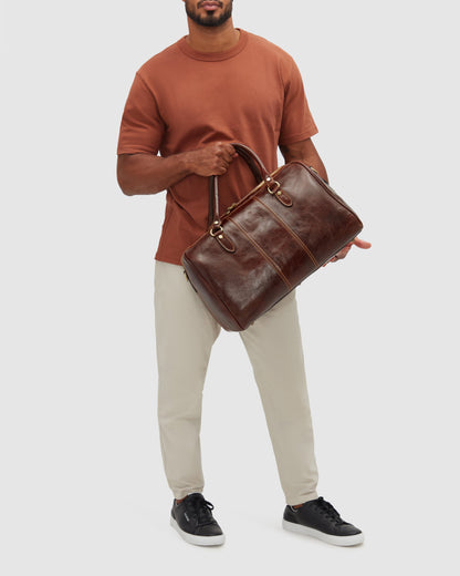 Albertis Piccolo Brown - Leather Duffle Bag