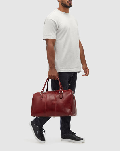 Albertis Piccolo Red - Leather Duffle Bag