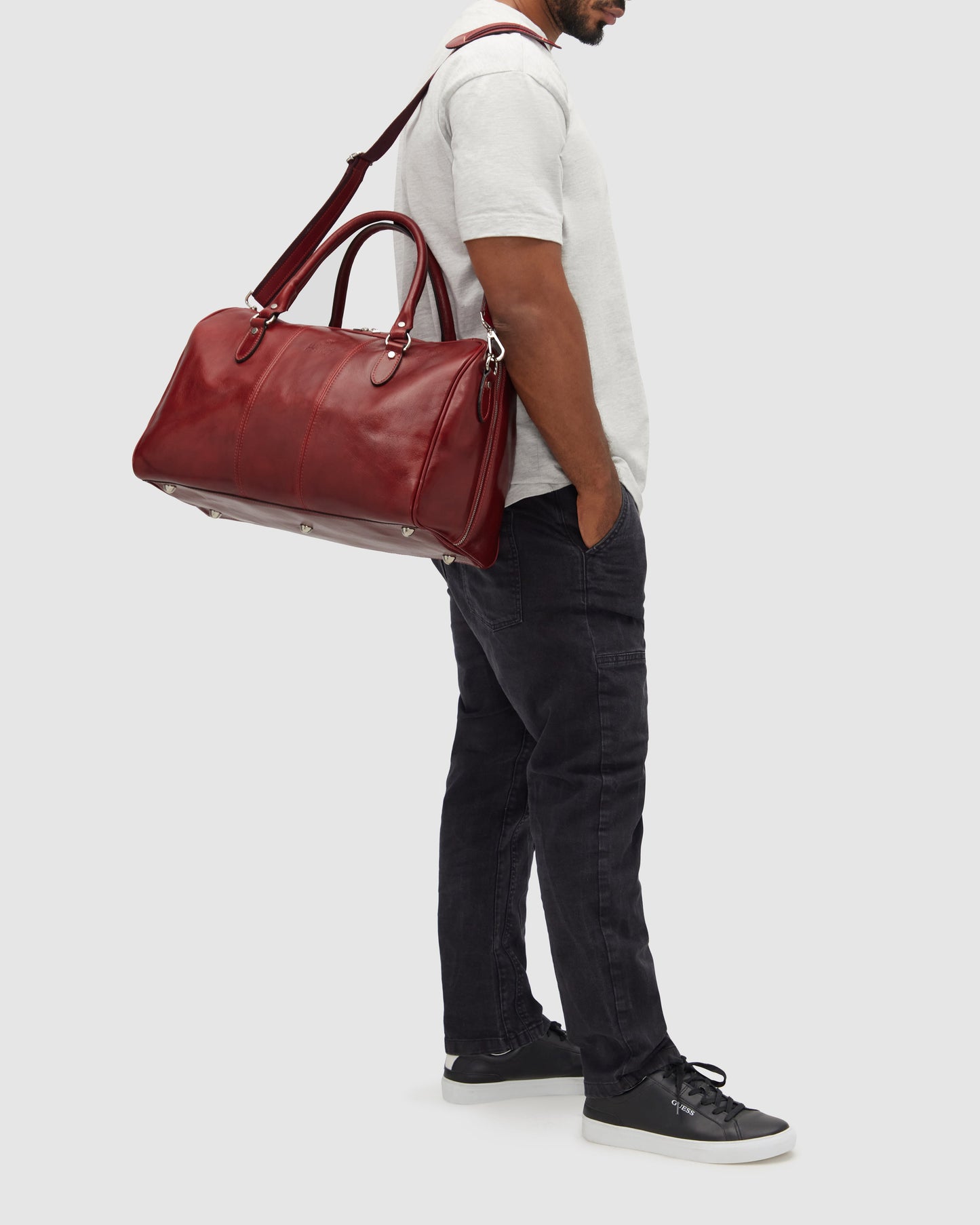 Albertis Piccolo Red - Leather Duffle Bag