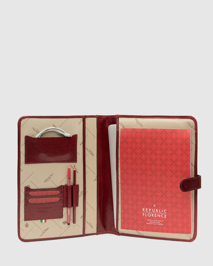 Imperial Red - Clip On Leather Compendium