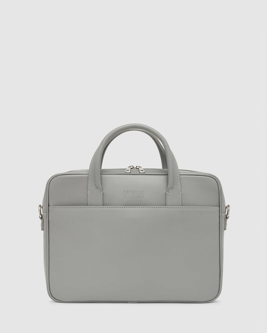 Glasgow Grey - Leather Briefcase 13" laptops