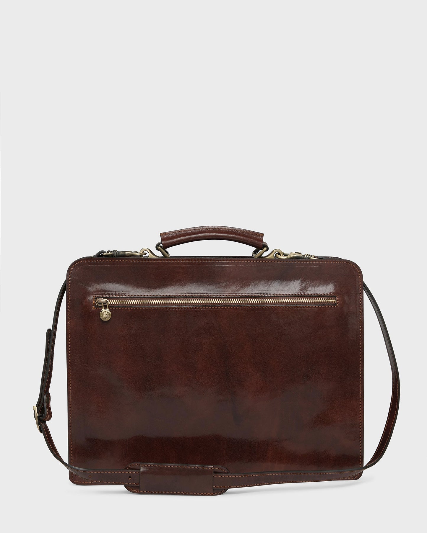 Munich Brown - Double Compartment Leather Briefcase