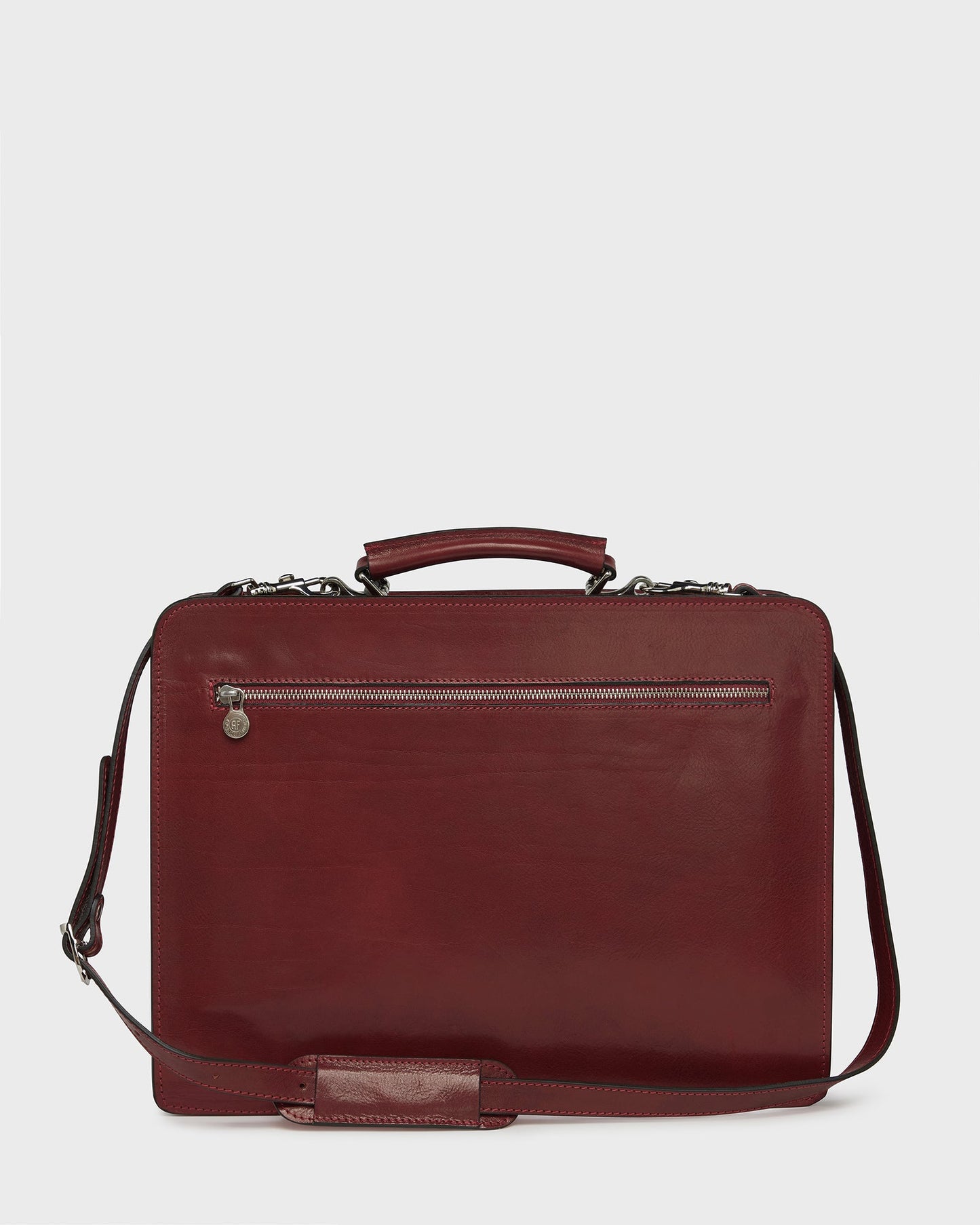 Munich Red - Double Compartment Leather Briefcase