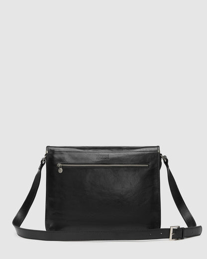 NERO Black - 15" Leather Messenger Bag