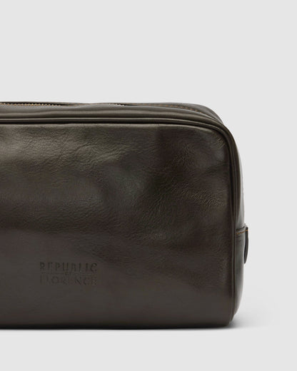 Sette Chocolate - Leather Dopp Kit