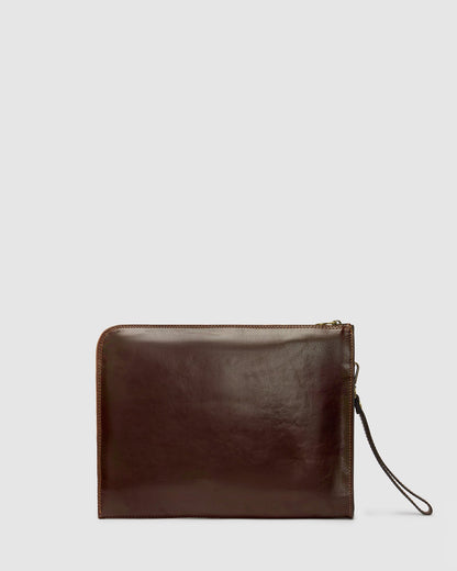 Charta Brown - Leather Document Holder 13" laptop