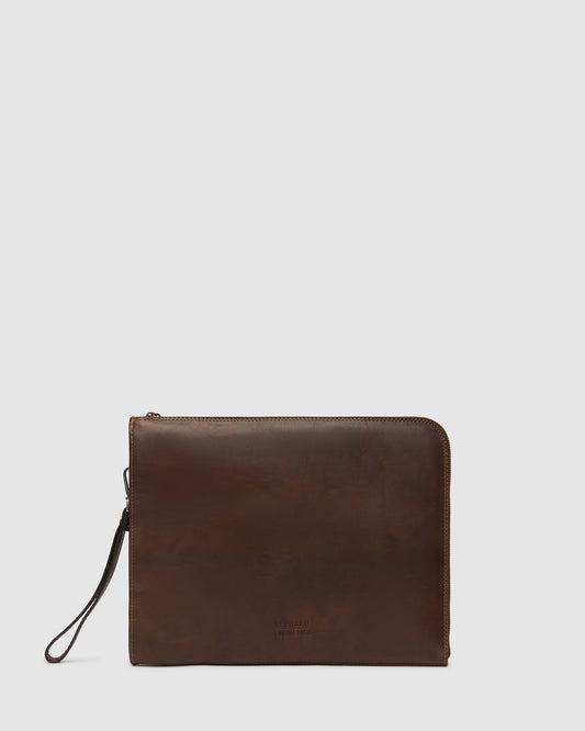 Charta Matt Chocolate - Leather Document Holder 13" laptop