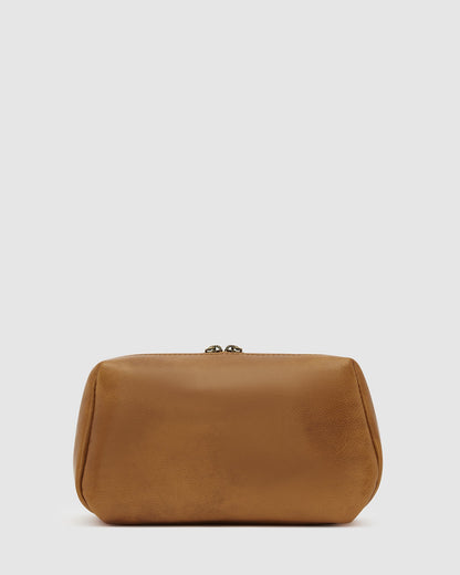 Otto Dopp Kit Matt Tan - Leather Toiletry Bag