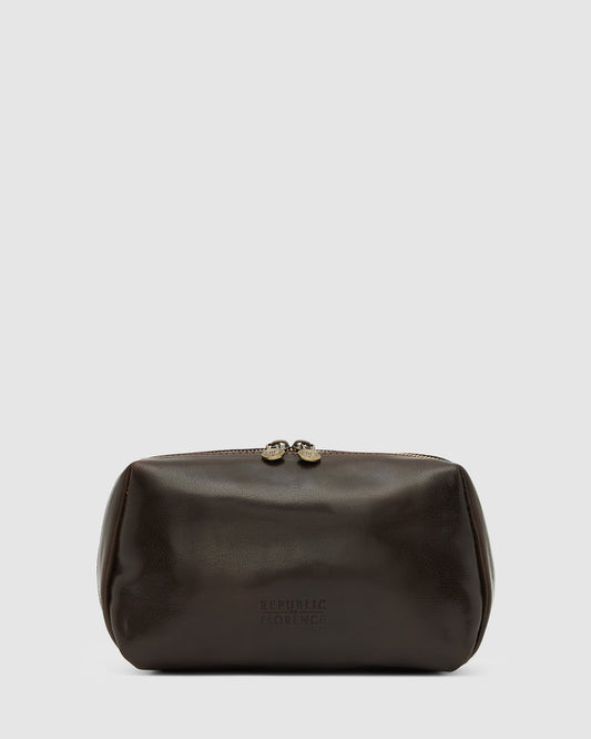 Otto Dopp Kit Chocolate - Leather Toiletry Bag