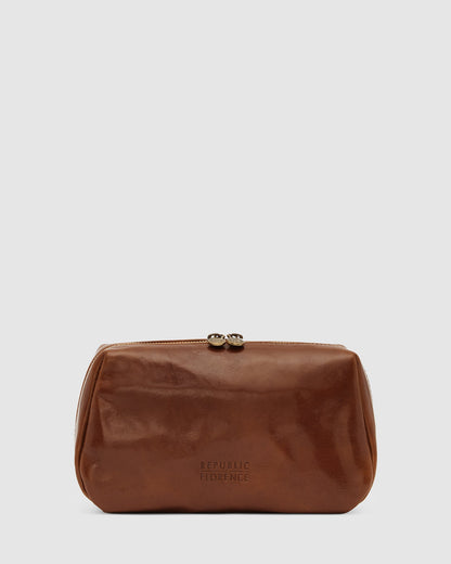 Otto Dopp Kit Tan - Leather Toiletry Bag