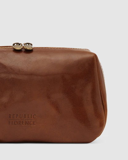 Otto Dopp Kit Tan - Leather Toiletry Bag