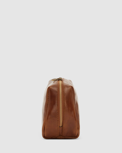 Otto Dopp Kit Tan - Leather Toiletry Bag