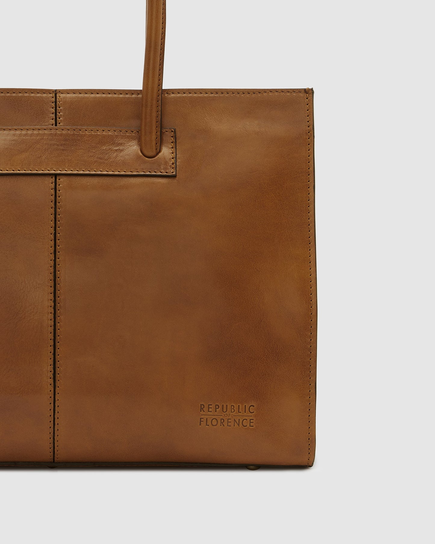 Florence Tan - Leather Women Tote/Work bag