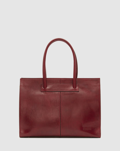 Florence Red - Leather Woman Briefcase