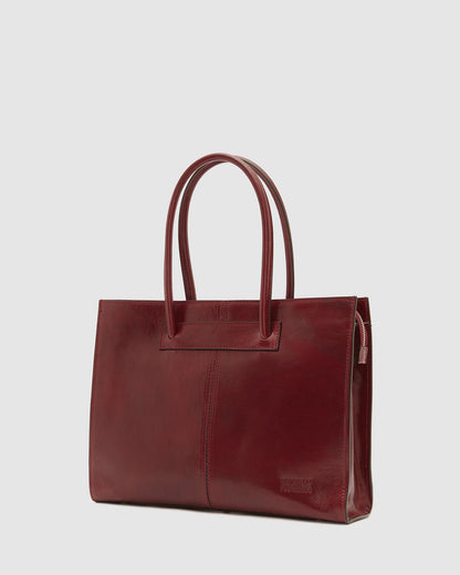 Florence Red - Leather Woman Briefcase