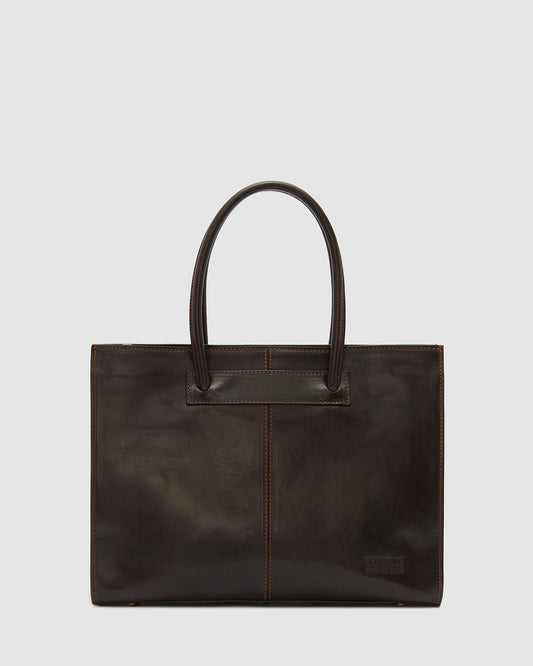 Florence Chocolate - Leather Woman Briefcase