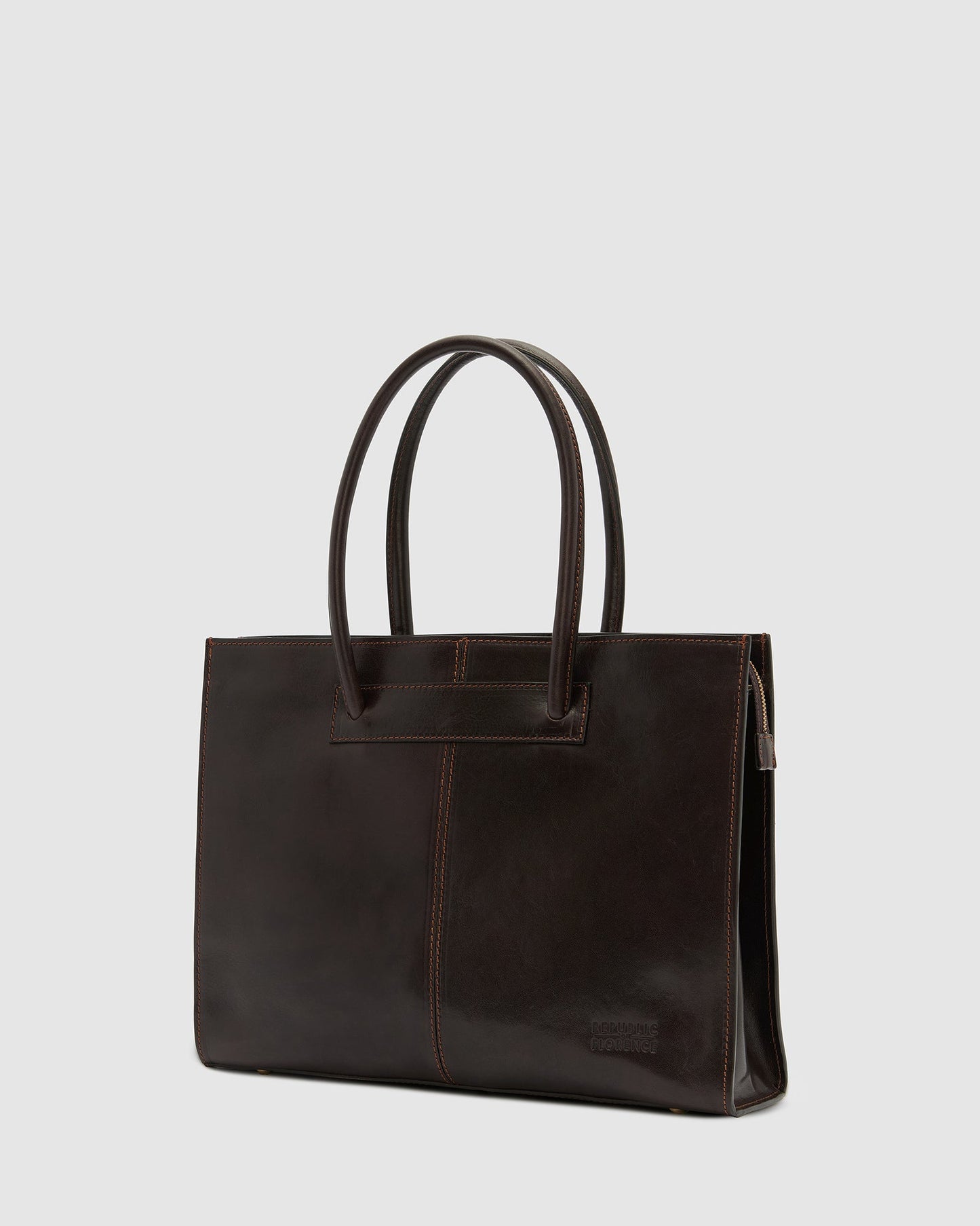 Florence Chocolate - Leather Woman Briefcase