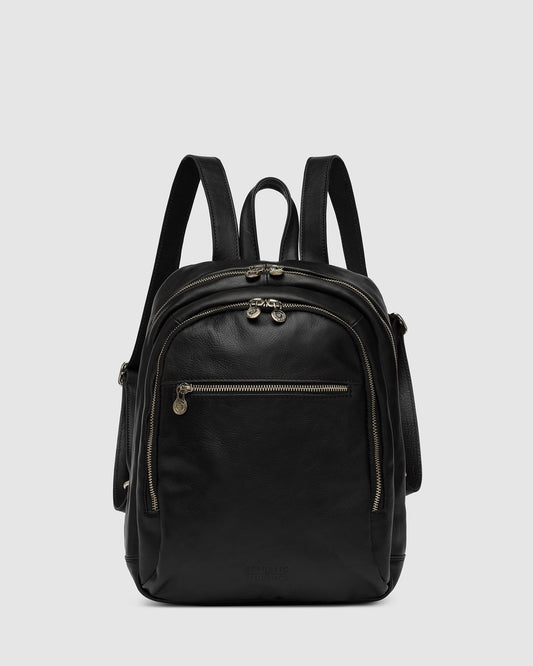 Archy Black- Leather Backpack 13" laptop