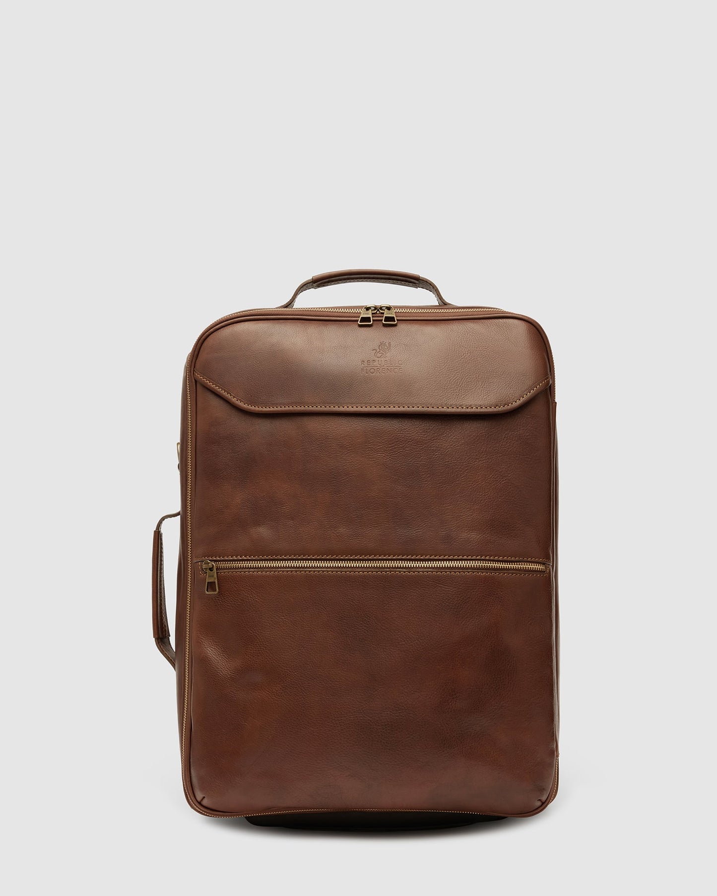 Kino Matt Brown - Wheeled Leather Trolley Case